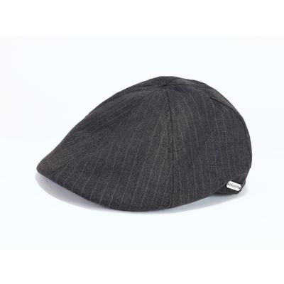 Schiebermütze CHILLOUTS "Alicante Hat", Herren, grau (dunkelgrau), Baumwollmischung, Nadelstreifen, gestreift, Mützen, mit feinem Streifenmuster & moderner Eleganz