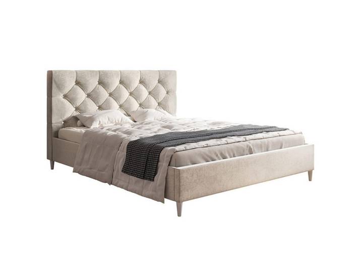 Sepro Meble Bett Beige Luxo 6 Gepolstert Gepolstert Mit Knöpfen 120x200 cm, 120x200 cm, Schlafzimmer, Betten, Polsterbetten