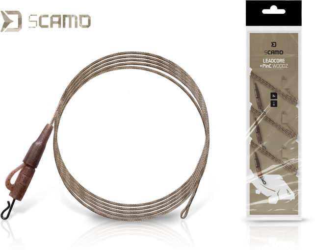 Bas de ligne Delphin sCAMO Leadcore + PinC WOODZ / 3 pcs 1m 1m