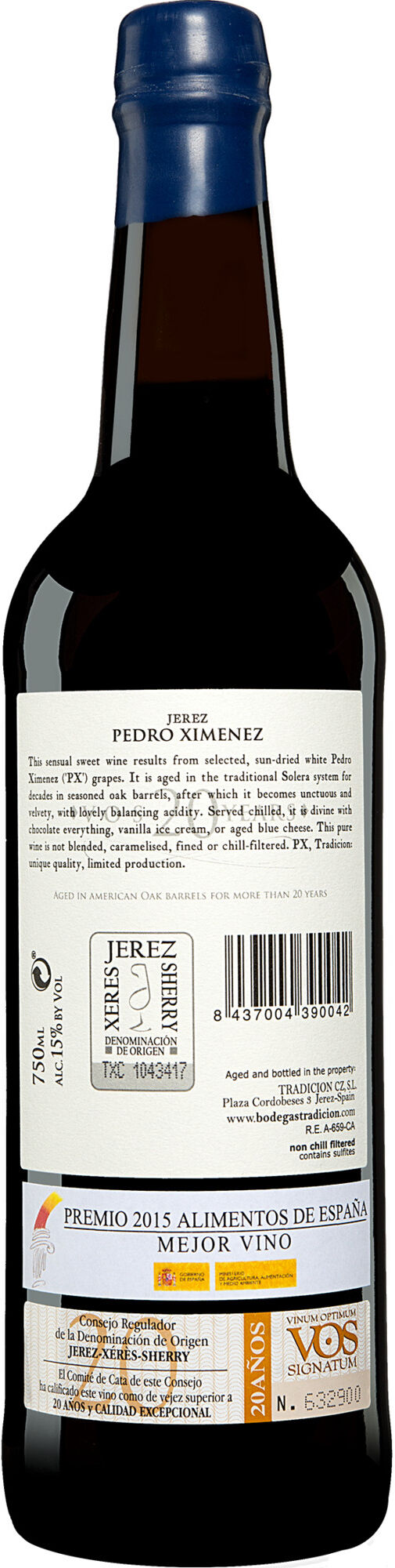 Tradición Pedro Ximénez »V.O.S. 20 Años« 15% Vol. Sherry Sehr Süß aus Spanien