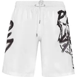 PLEIN SPORT Shorts TIGER, Größe XXL in Weiß 0102