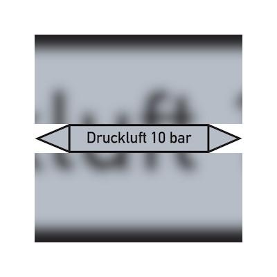 Rohrleitungskennzeichen Druckluft 10 bar - 270x37 mm Folie selbstklebend