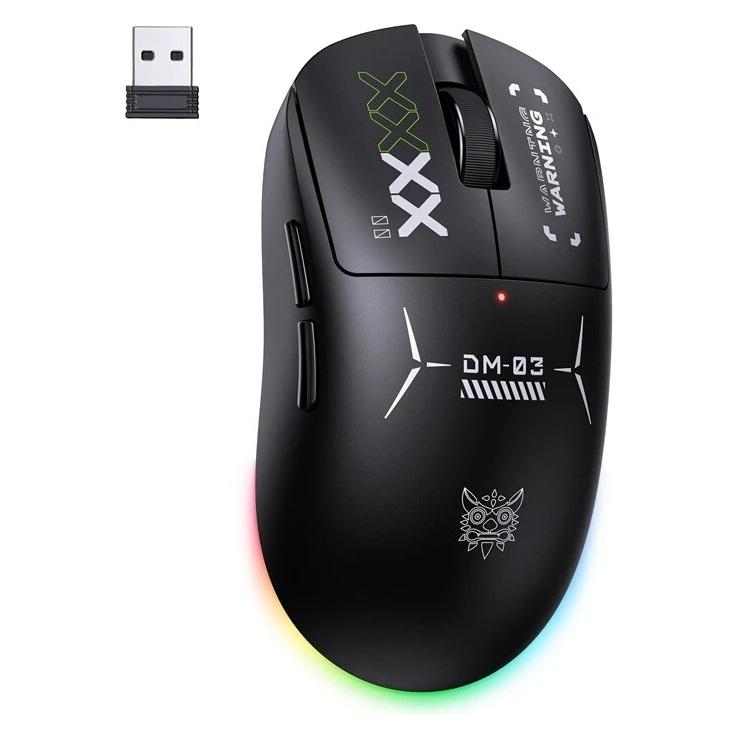 Onikuma DM03 RGB-Gaming-Maus (schwarz) (Kabelgebunden, Kabellos) (DM03 (2.4G + blietoo)
