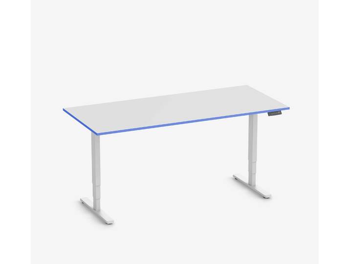 FOKUS Gamingschreibtisch Weiß 180x80 Rechteck Royal Blue