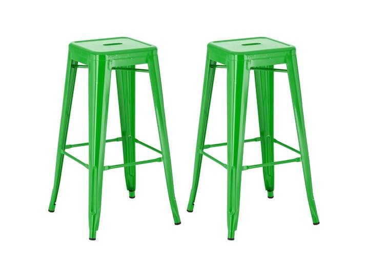 CLP Barhocker 2er Set Metall grün, Grün, 43x76x43 cm, Esszimmer, Barmöbel, Barhocker