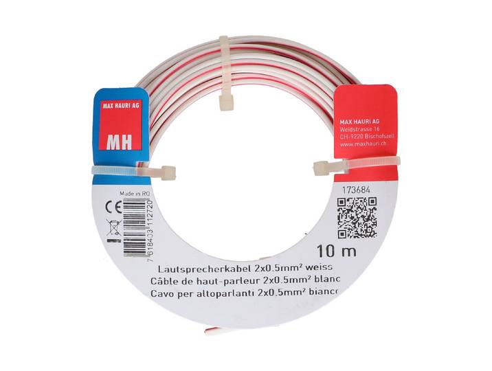 Max Hauri AG Lautsprecherkabel 2x0.5mm² 10m weiss