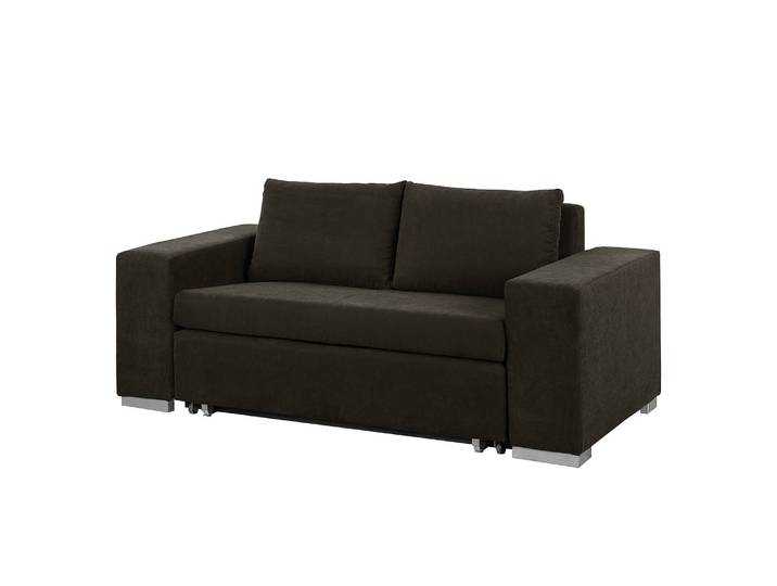 Schlafsofa Basic mit XL Armlehne Braun/Espresso Chenille Efia 216cm Modern