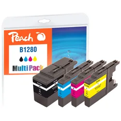 Peach Spar Pack Tintenpatronen, XL-Füllung, kompatibel zu Brother LC-1280XLVALBP