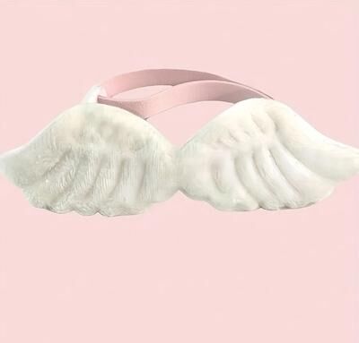 Uplifted Finds Angel Wings Plush Holiday Pet Costume Collar white