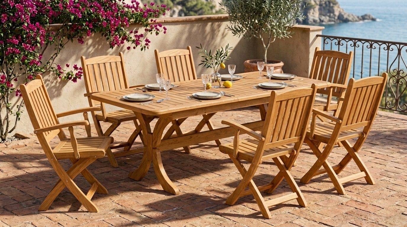 Gartenlounge Set Gartentisch Gartenstühl Modern Naturholz Outdoor