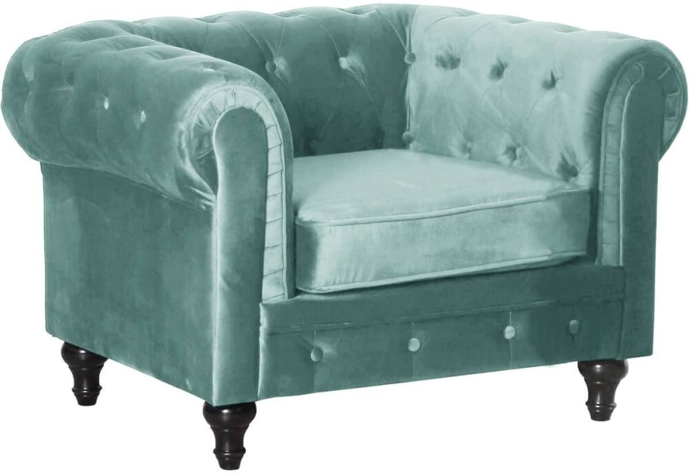 Habitat & Jardin Fauteuil en revêtement en pu capitonné noir Noir 111x70x82cm