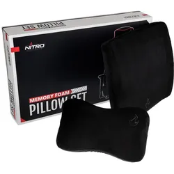 Nitro Concepts Memory Foam Kissen-Set, Zubehör Gaming Möbel, Schwarz