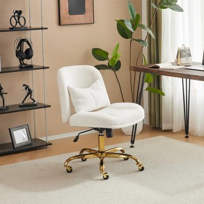 No Velvet Armless Liftable Swivel Office Chair with Wheels Dressing Chairs