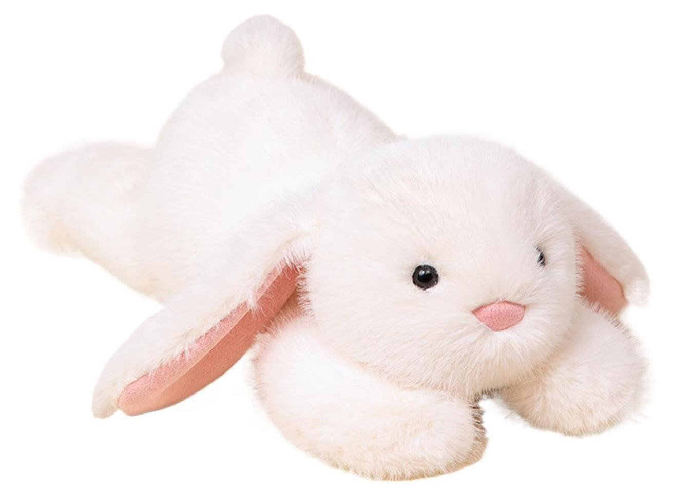 Pluche knuffeldier konijn - Liggend met floppy oren - Wit