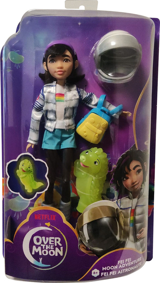 Mattel Netflix Over the Moon Fei Fei pop met lichtgevende Gobi en helm GNP77