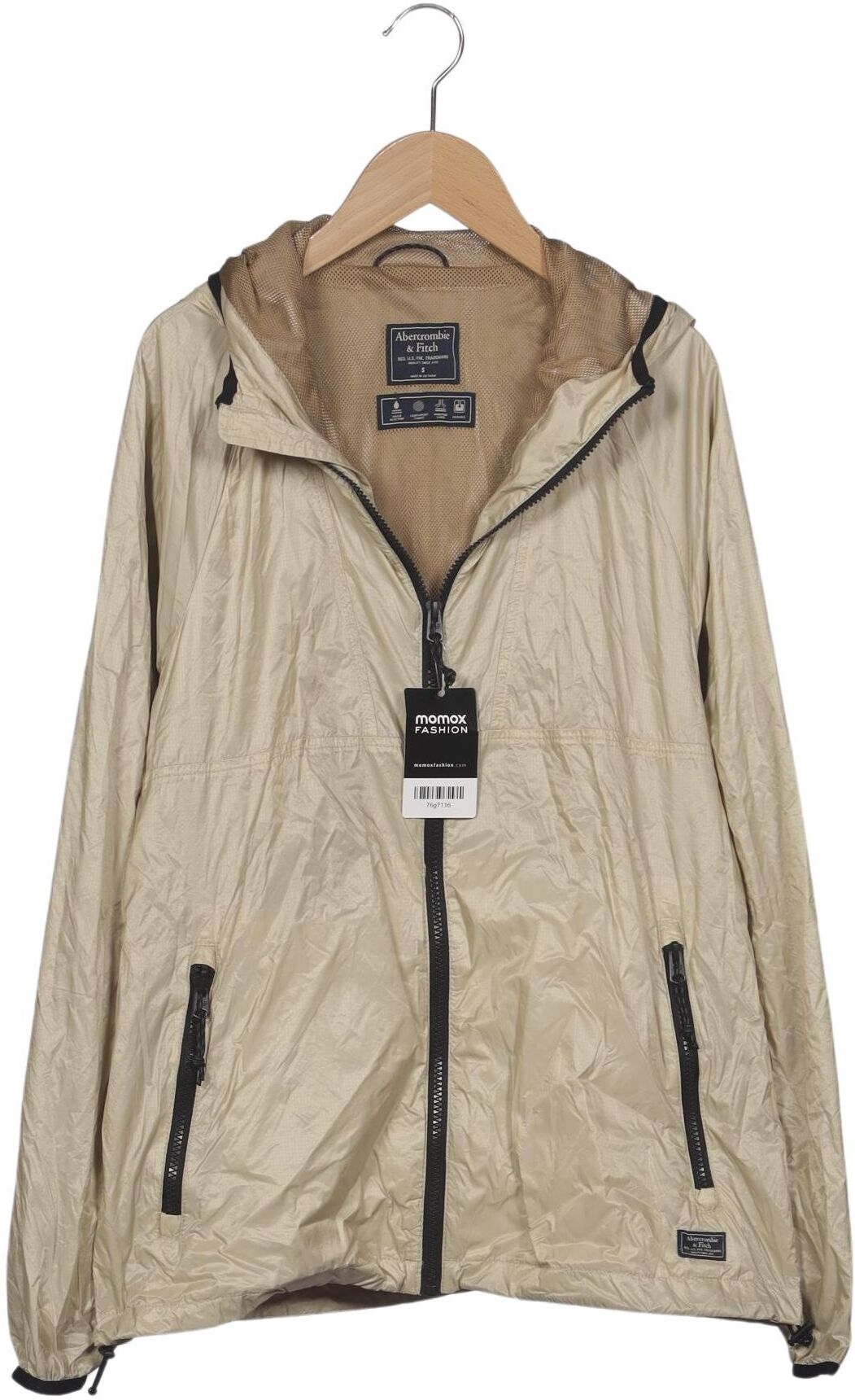 Abercrombie & Fitch Herren Jacke, Beige, Gr. S, Synthetik / Tex / Membran - Second Hand
