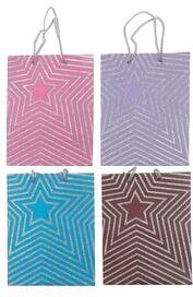 IH Casa Decor Gift Bags Stars Assorted X-Large - Set of 12