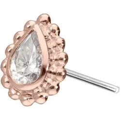 14 Karat Gold Aufsatz mit Titan Push Pin MOISSANIT-TROPFEN + KUGELN