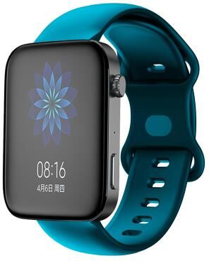 Everyday Crate Xiaomi Mi Watch 18mm Silicone Watch Band With Butterfly Buckle Soft Replacement Strap rock Cyan