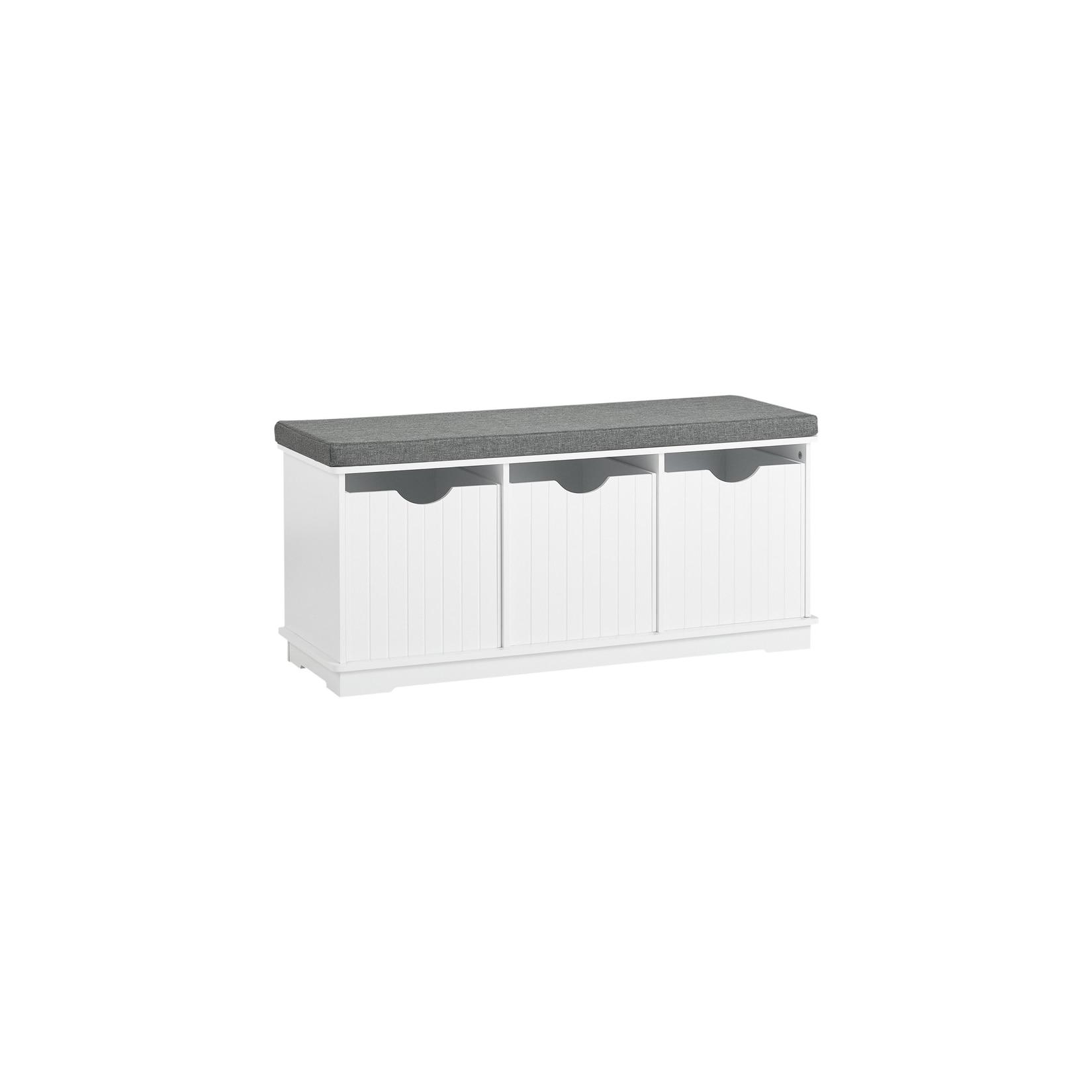 SoBuy Schuhbank mit 3 Schubladen Weiß Modern