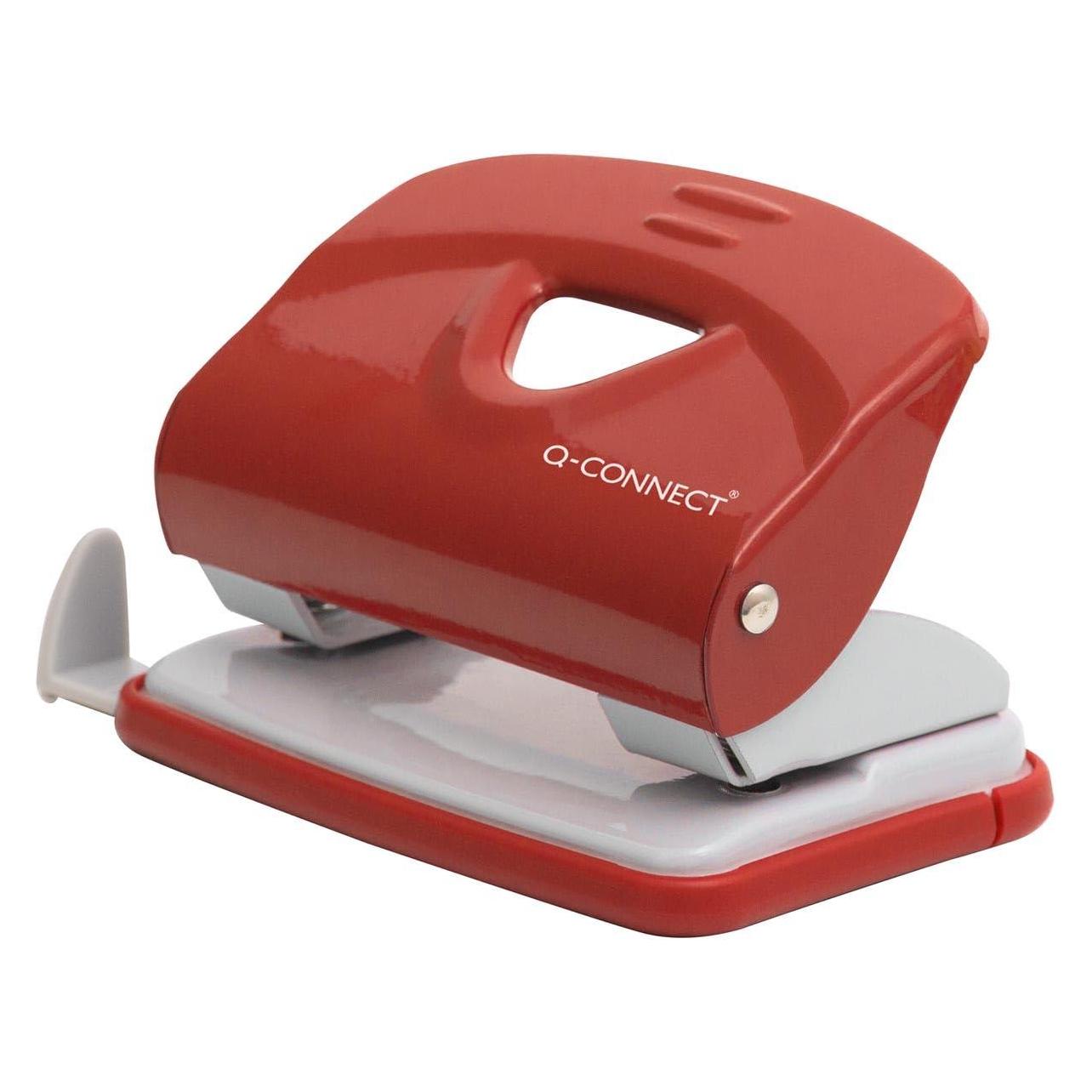 Q-Connect Locher Metall 20 Blatt rot/grau (KF14219)