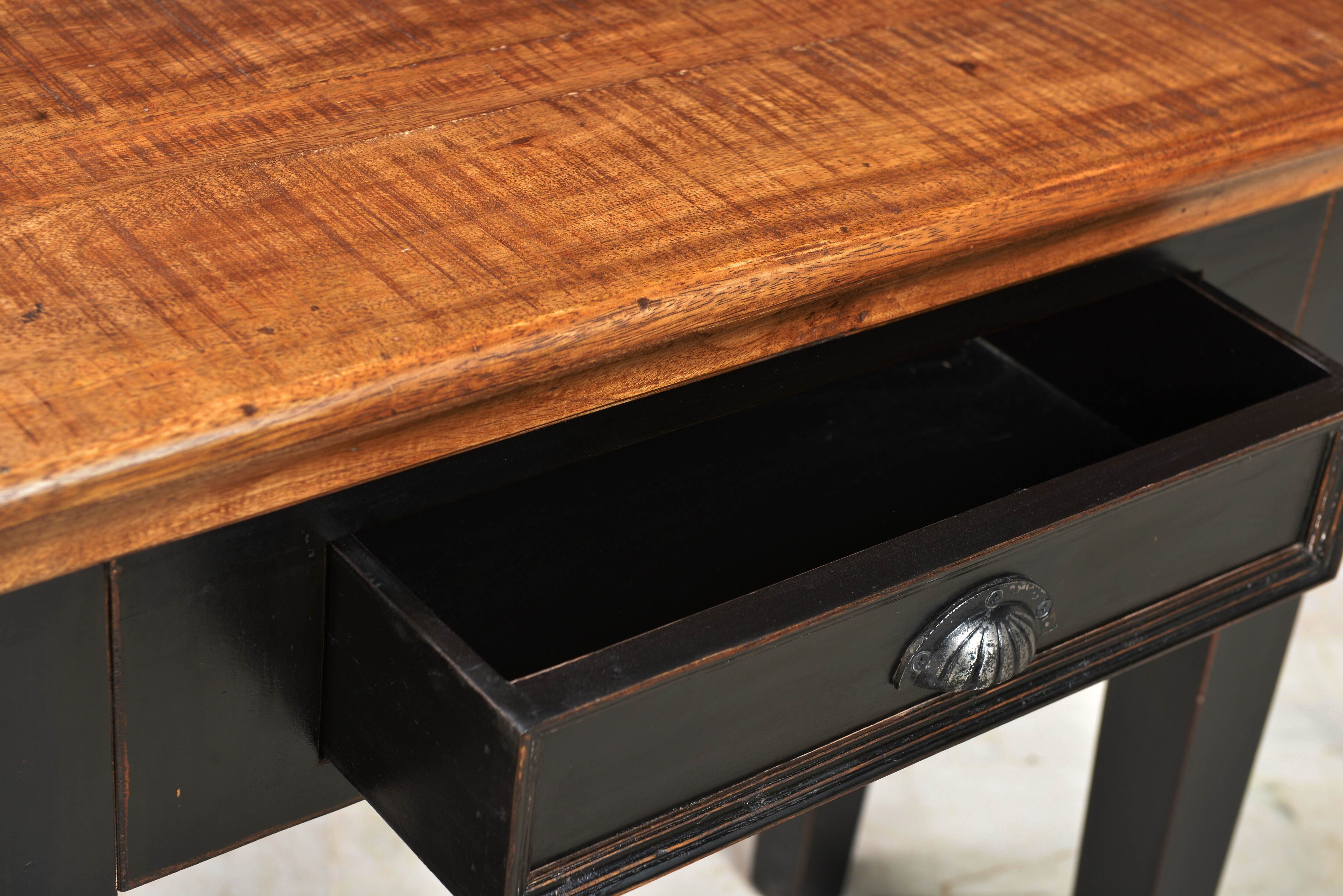 Telefontisch SIT "Calatayud mit Schublade im Shabby-Chic Vintage-Stil", gelb (schwarz, honigfarben), B:80cm H:80cm T:35cm, Tische, Telefontisch, Praktische Schublade mit dekorativem Muschelgriff aus Metall schwarz, honigfarben B/H/T: 80cm x 80cm x 35cm