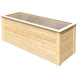 Karibu Hochbeet 2 - 1510 l Fassungsvermögen 28 mm Wandstärke-naturbelassen