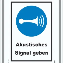 HB-Druck Akustisches Signal geben Schild A5 (148x210mm)