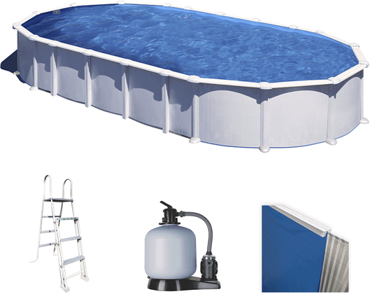 Gre Haiti Ovale 1000 x 550 x 132 cm - Piscine hors-sol - Traverses enterrées