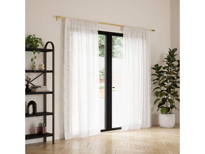 Lot de deux rideaux beige 132x241cm Hauteur