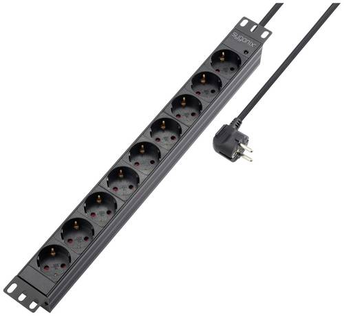 Sygonix SY-5799004 Steckdosenleiste 19 Zoll 9fach Schwarz Schutzkontakt 1St.