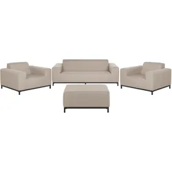 LOUNGE SET 5-Sitzer beige/schwarzes Gestell Rovigo