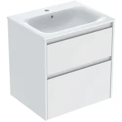 Geberit Renova Plan Möbel-Waschtisch-Set 504039001 Breite 60cm, Korpus/Front weiß / lackiert seidenmatt, Waschtisch weiß