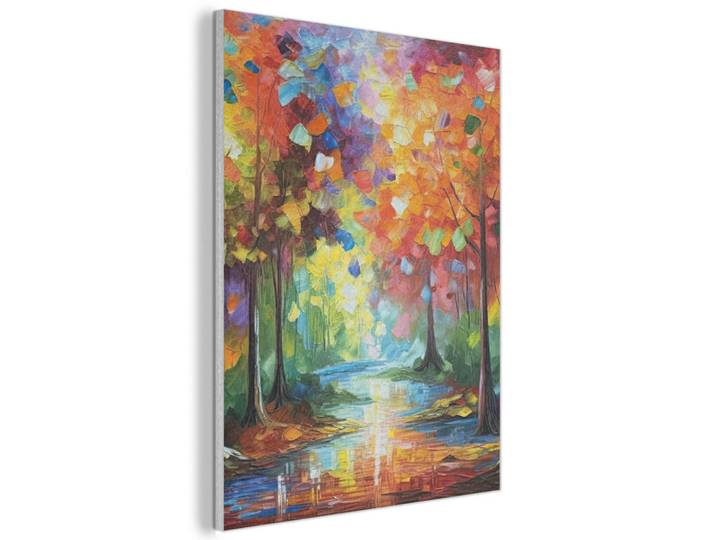 MuchoWow Akustikbild - Landschaft - Wald - Farben - Natur - 50x70, Mehrfarbig, Kunststoff, Rechteckig, 50x70x0.9 cm, Wandverkleidung, Akustikpaneele