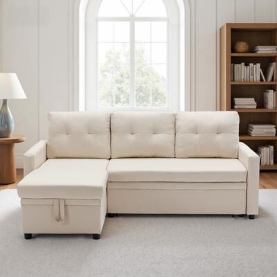 Lumibee "79"" Reversible Sleeper Sectional Sofa with Pull-Out Bed"