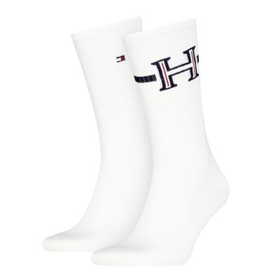 Socken TOMMY HILFIGER, Herren, Gr. 43-46, weiß, Obermaterial: 79% Baumwolle, 19% Polyamid, 2% sonstige Fasern, Socken Socken