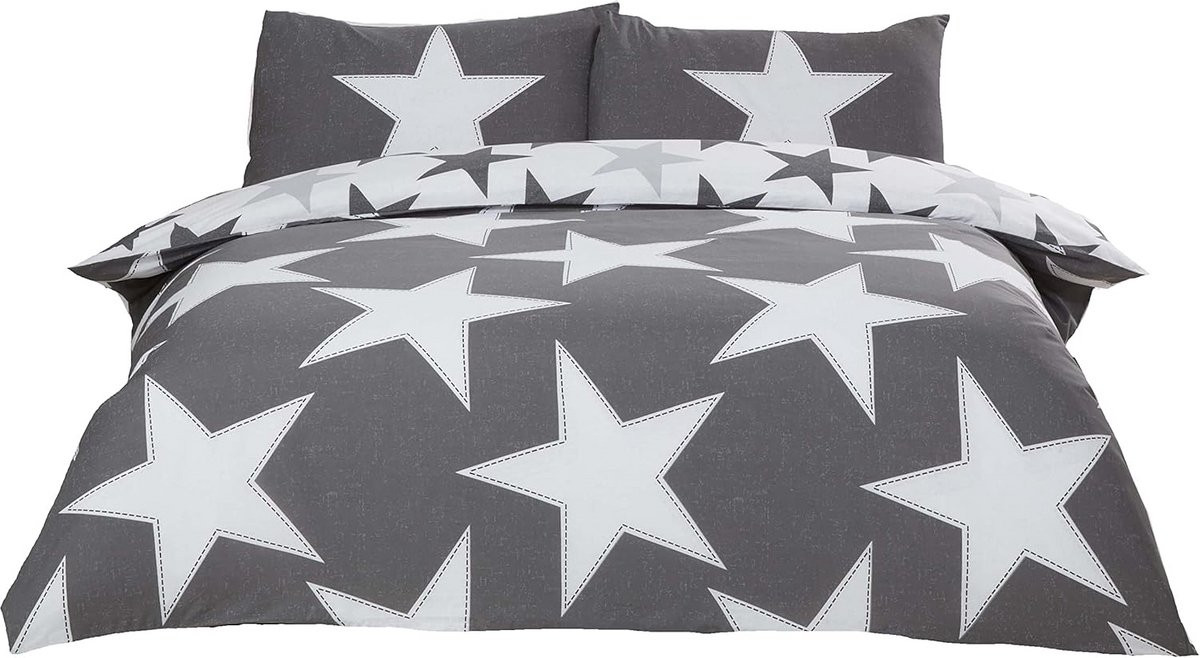 Grijs Omkeerbaar Dekbedovertrek Bed Set voor Volwassenen