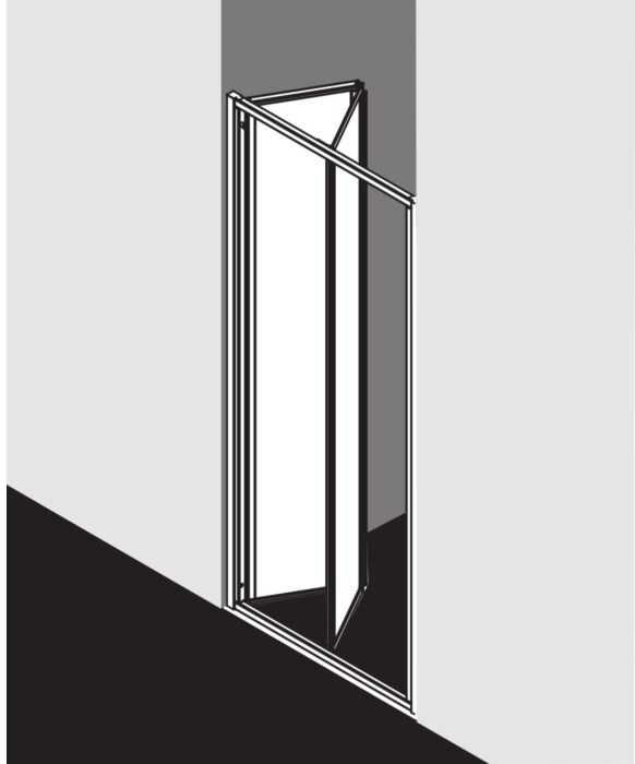 Kermi Falttür Nova 2000 FTD N2FTD1002011K 100x200cm, Kunstglas, silber mattglanz