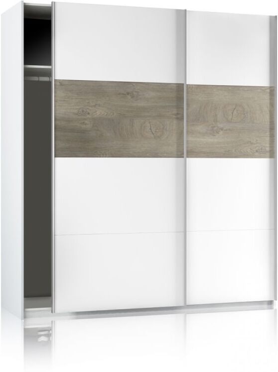 duehome Armario brike 180 2 puertas correderas melamina, blanco artik