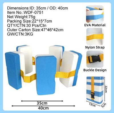 Market Central Adjustable EVA Foam Swim Float Belt For Pool Training blue