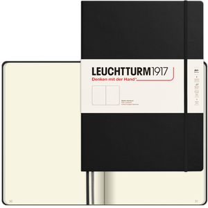 Leuchtturm1917 Notizbuch Master Slim, 330754, Karton Hardcover, schwarz, 62 Blatt / 123 Seiten, 100 g/m², blanko, A4+