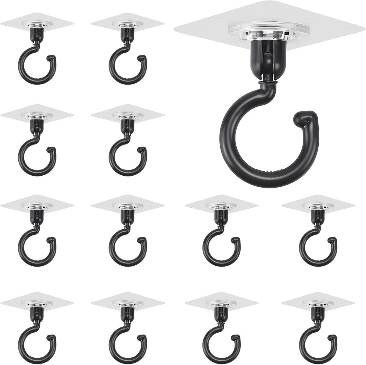 360 Graden Draaibare Zelfklevende Haken - 12 Stuks voor Badkamer, Keuken en Kantoor