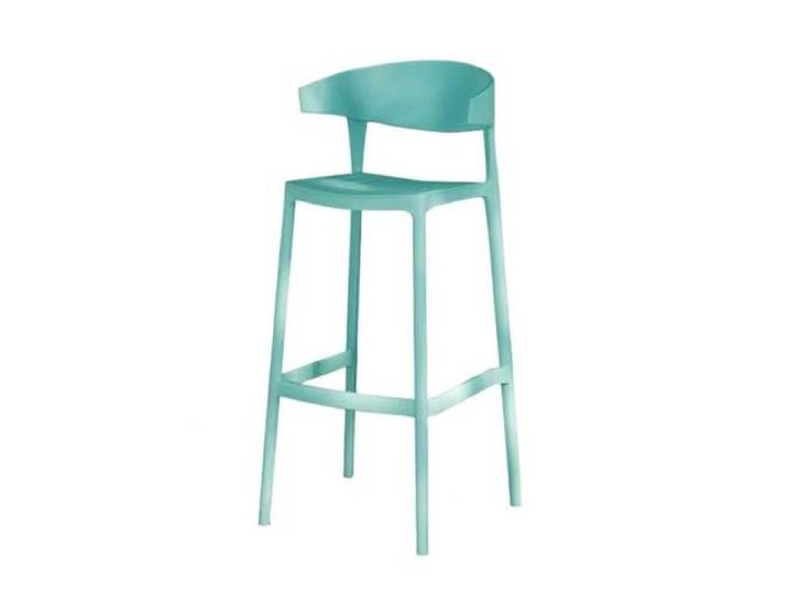 Höhenhocker Barhocker, stapelbar, hohe Hocker mit Kaffee-Rückenlehne(Blue)