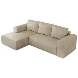 ECKSOFA TRENTINO L Beige Velvet - Links
