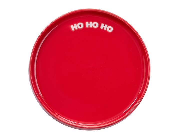 Teller HOHOHO Ø 15cm Rot/Rot