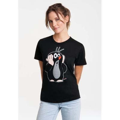 T-Shirt LOGOSHIRT "Der kleine Maulwurf - Ohoh", Damen, Gr. M, schwarz, 100% Baumwolle, bedruckt, normal, Rundhals, Shirts T-Shirt, mit lizenziertem Print