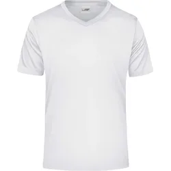 James & Nicholson Herren V-Ausschnitt Sport T-Shirt JN736 white S