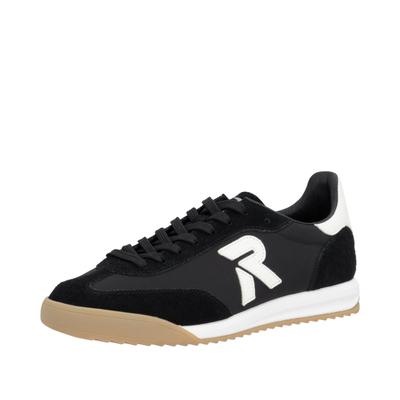 Sneaker RIEKER, Herren, Gr. 40, Synthetik Textil, schwarz, Synthetik, Textil, Veloursleder, Schuhe Sneaker, Hallenschuh, Sportschuh, Freizeitsneaker, Schnürschuh mit Profil