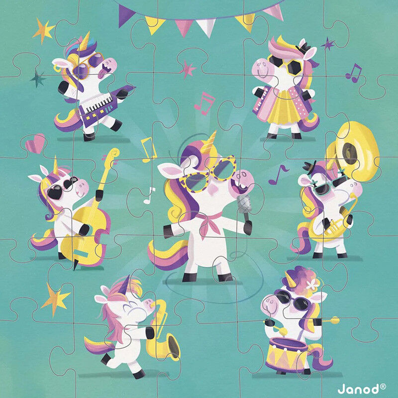 Carte Puzzle Licornes en Fête 25 pcs - Janod