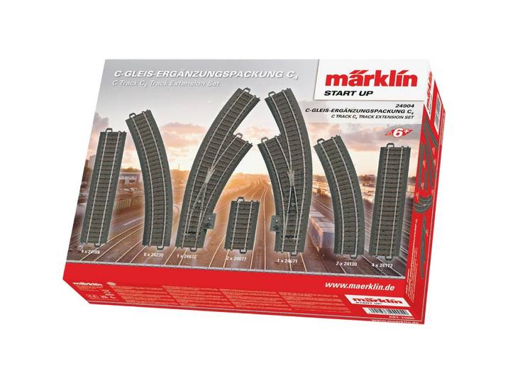 Märklin Modelleisenbahn-Set H0 Märklin C-Gleis (mit Bettung) 24904 Ergänzungs-Set C4